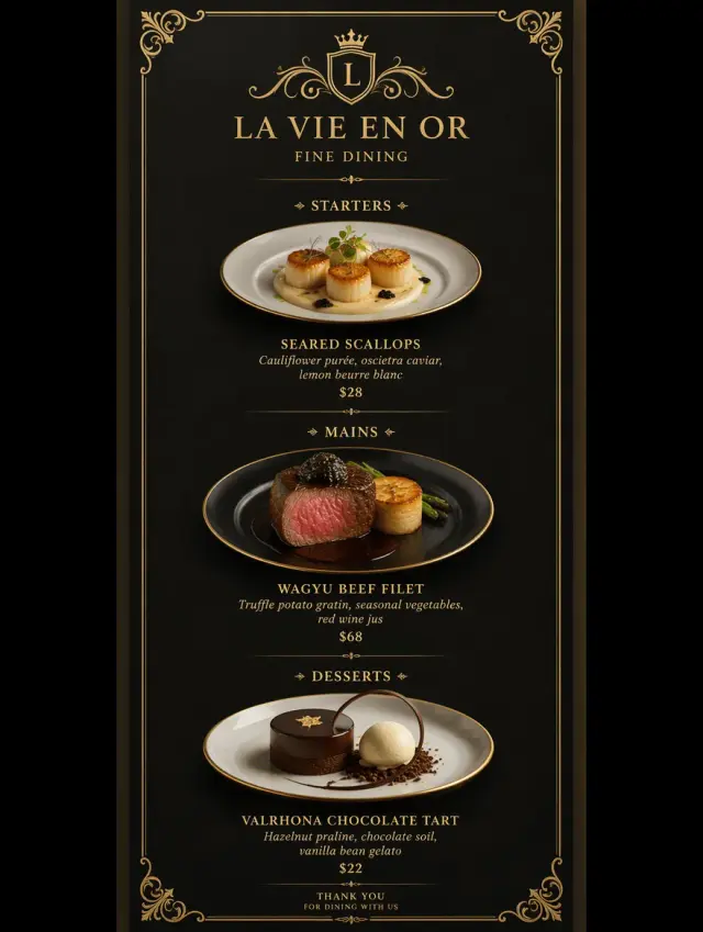 Before: English and French menu